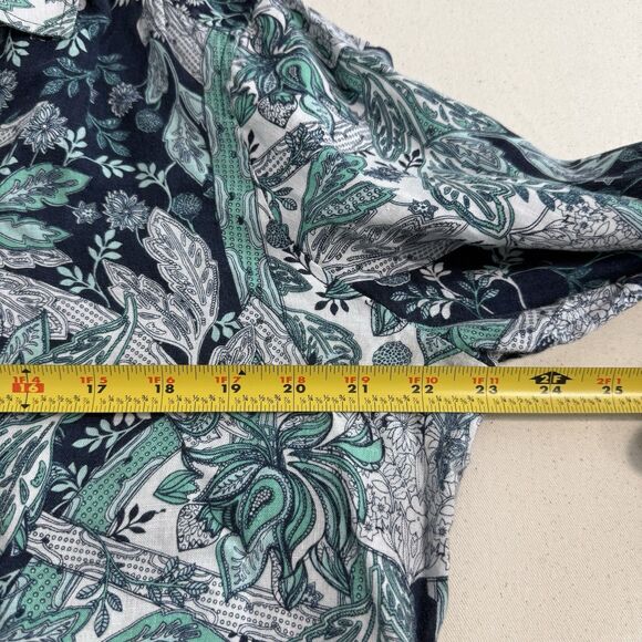 Charter Club Luxury 100% Linen Button Down Shirt Blue White Paisley Woman Sz XL - Picture 4 of 7